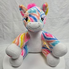 Rainbow Stripes Zebra Stuffed Animal 12"