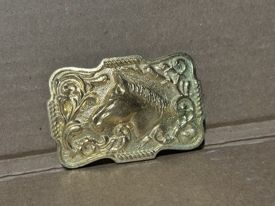 Vintage solid brass horse belt buckle Vintage Belt Buckle Horseback Riding Solid Brass 1978 Baron  main image 3