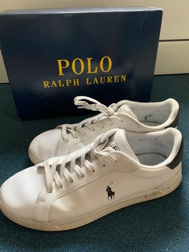Polo by Ralph Lauren weiße Ledersneaker Gr 45/11 mit Original-Karton