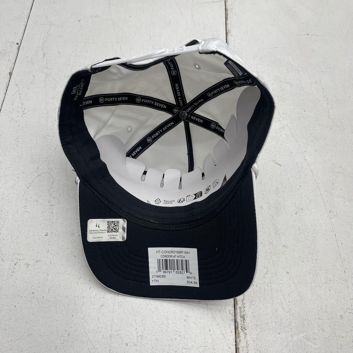 47 Kentucky Derby One of a Kind Hat 2016 White & Green Kentucky Derby Hat Cap Snap Back Boys One Size White Horse  main image 2