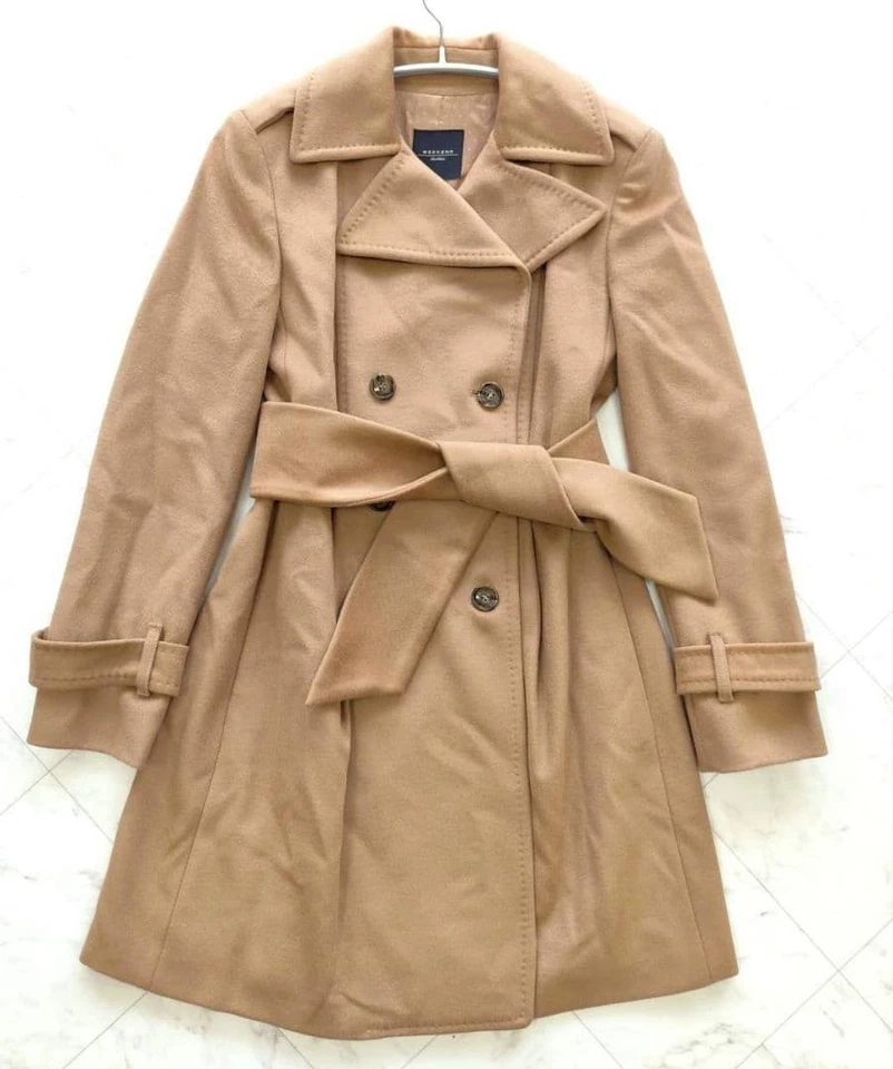 Max Mara Wool Alpaca Double Breasted Pleated Ribbon Coat - Image 2 of 4