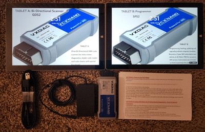 (NOTECH2WIN) VXDIAG VCX Nano GM + 2 Tablets (#1 GDS2 Scanner #2 SPS2 Programmer)