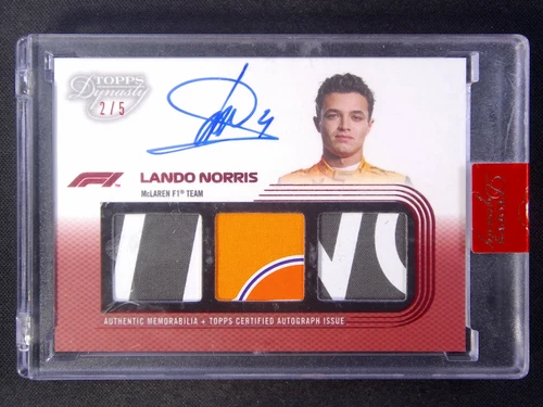 2022 Topps Dynasty F1 Formula Lando Norris Triple Patch Auto Card /5