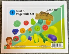 18pc Click N' Play Fruit & Vegetable Toy Set- NEW