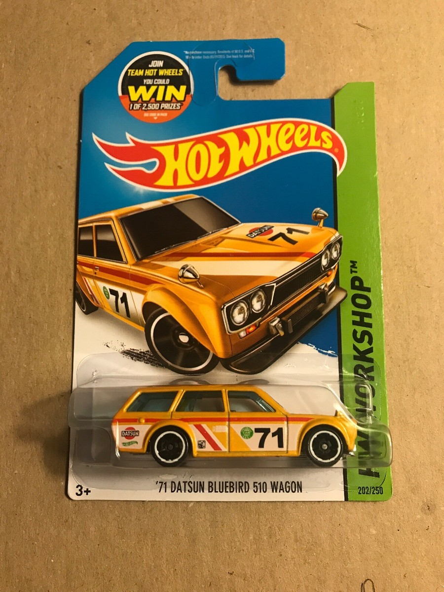 Hotwheels’71 DATSUN 510 WAGON yellow Hot Wheels '71 Datsun Bluebird 510 Wagon HW WORKSHOP Yellow Color