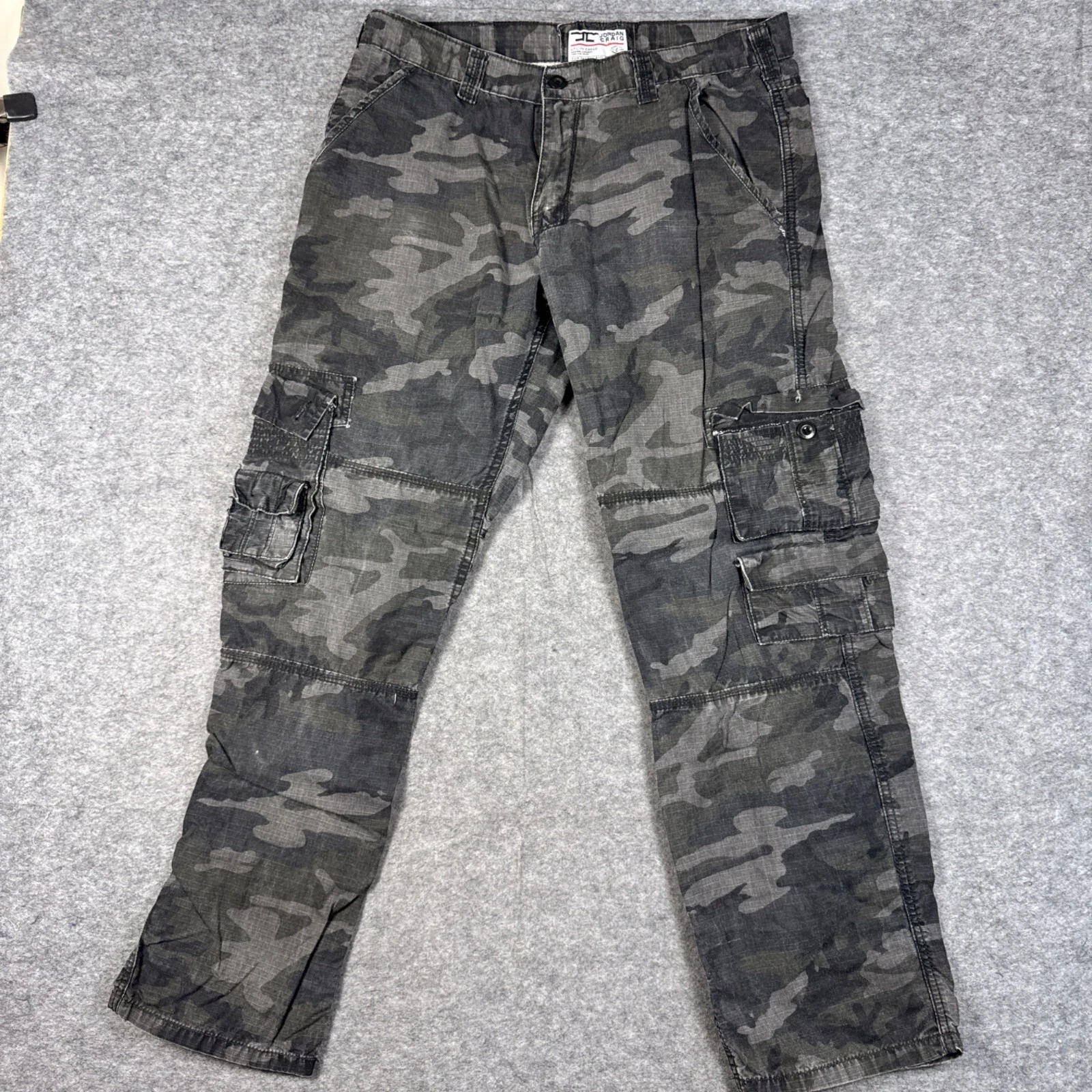 Jordan Craig Pantaloni Mimetici Uomo 35x31 Utility Cargo Tattico Hip Hop Streetwear