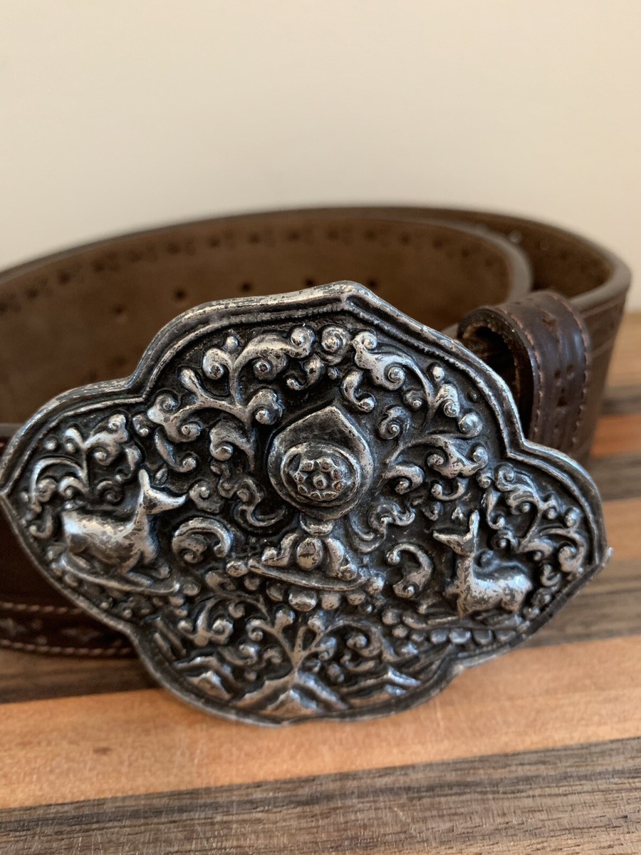 ADORABLE Jennifer Graham Brown Leather Belt Boho Gypsy Hippy 