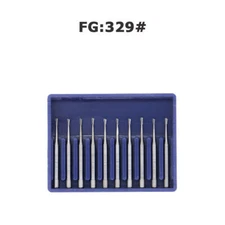 10pcs Dental Tungsten Steel Carbide Pear Burs FG 329 for High Speed Handpiece
