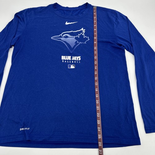 Toronto Blue Jays Shirt Mens L Blue Nike Dri-Fit Long Sleeve MLB Baseball - 第 6/9 張圖片