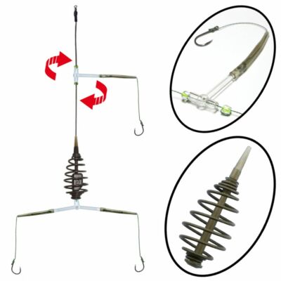 Komplett Montage Satz Fertig gebunden Montiert 3 Vorfach Haken Gr. 10 Rig System