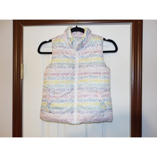 Calvin Klein Multicolor Logo Print Puffer Vest Zip-Up Winter Outerwear - 第 1/3 張圖片