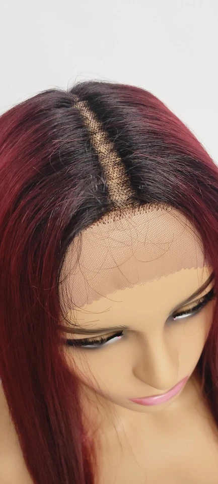 LACE FRONT SILKY YAKY FIBER BOB WIG OMBRE BURGANDY-BOBBI BOSS PREMIUM SYNTHETIC - Image 2 of 4