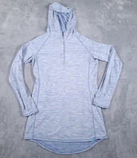 SIMMS Hooded Shirt Womens Medium Blue Solar Flex Fishing Hiking Gorpcore