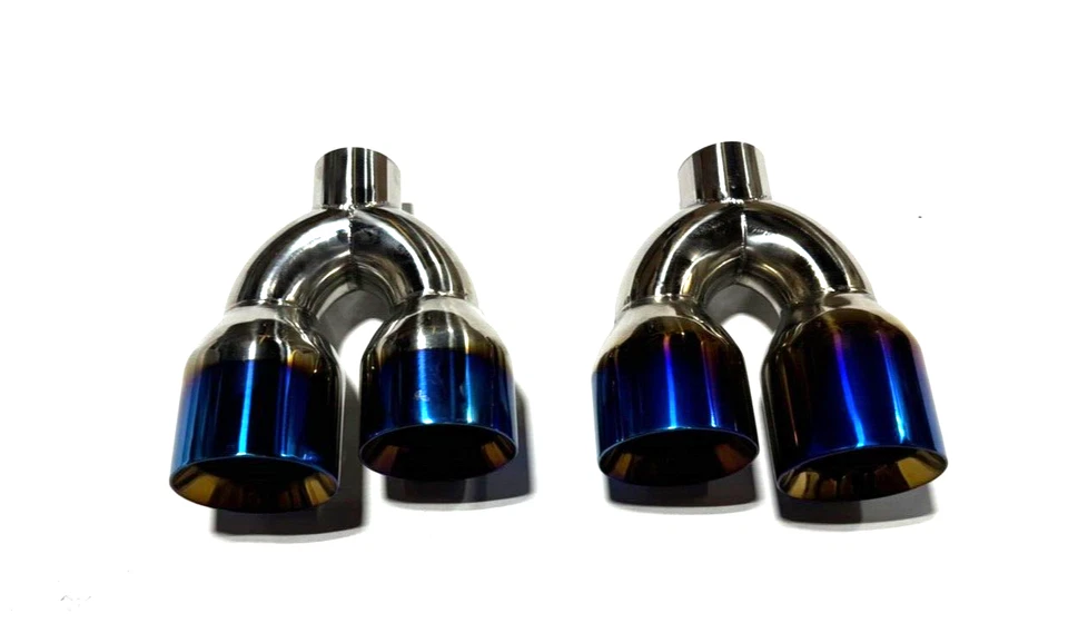 Puntas de escape dobles estilo quemadura escalonada cuádruple de 4" para Acura TL 2004-2014 Foto 2 de 4