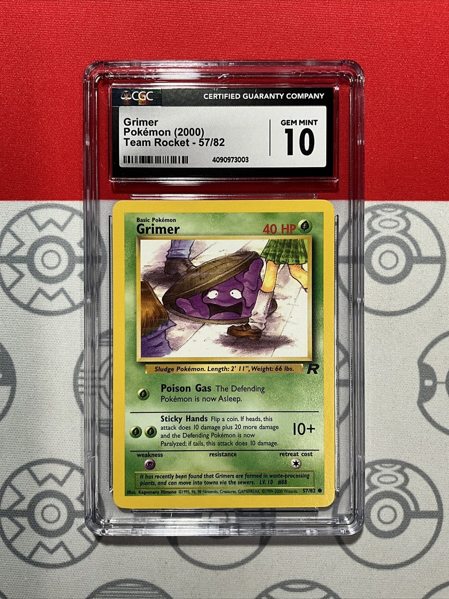 NEW CGC 10 GEM Grimer Team Rocket 2000 Pokemon Card 57/82 PSA 3003