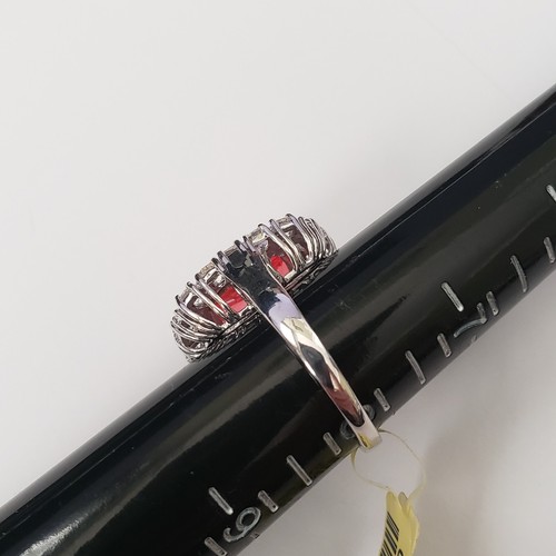 Quartz Topaz Simulated Diamond Platinum Over Sterling Silver Ring 8 TGW 9.80 cts - Picture 12 of 16