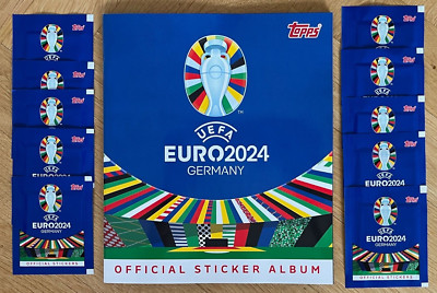 Topps UEFA EURO 2024 Sticker Germany EM 24 - Softcover Album + 10 Tüten - NEU