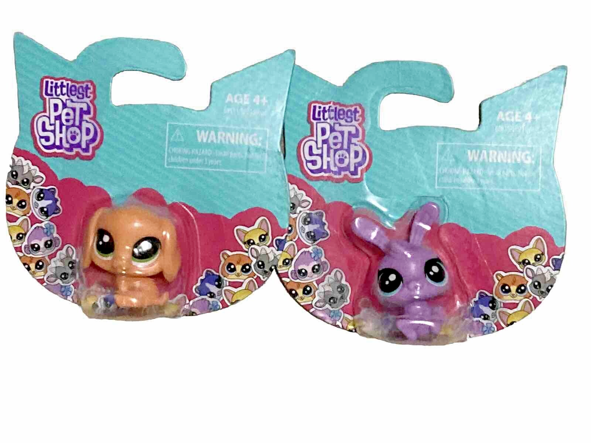 Set of 2: Littlest Pet Shop -Hasbro Mini Collectible Orange Puppy