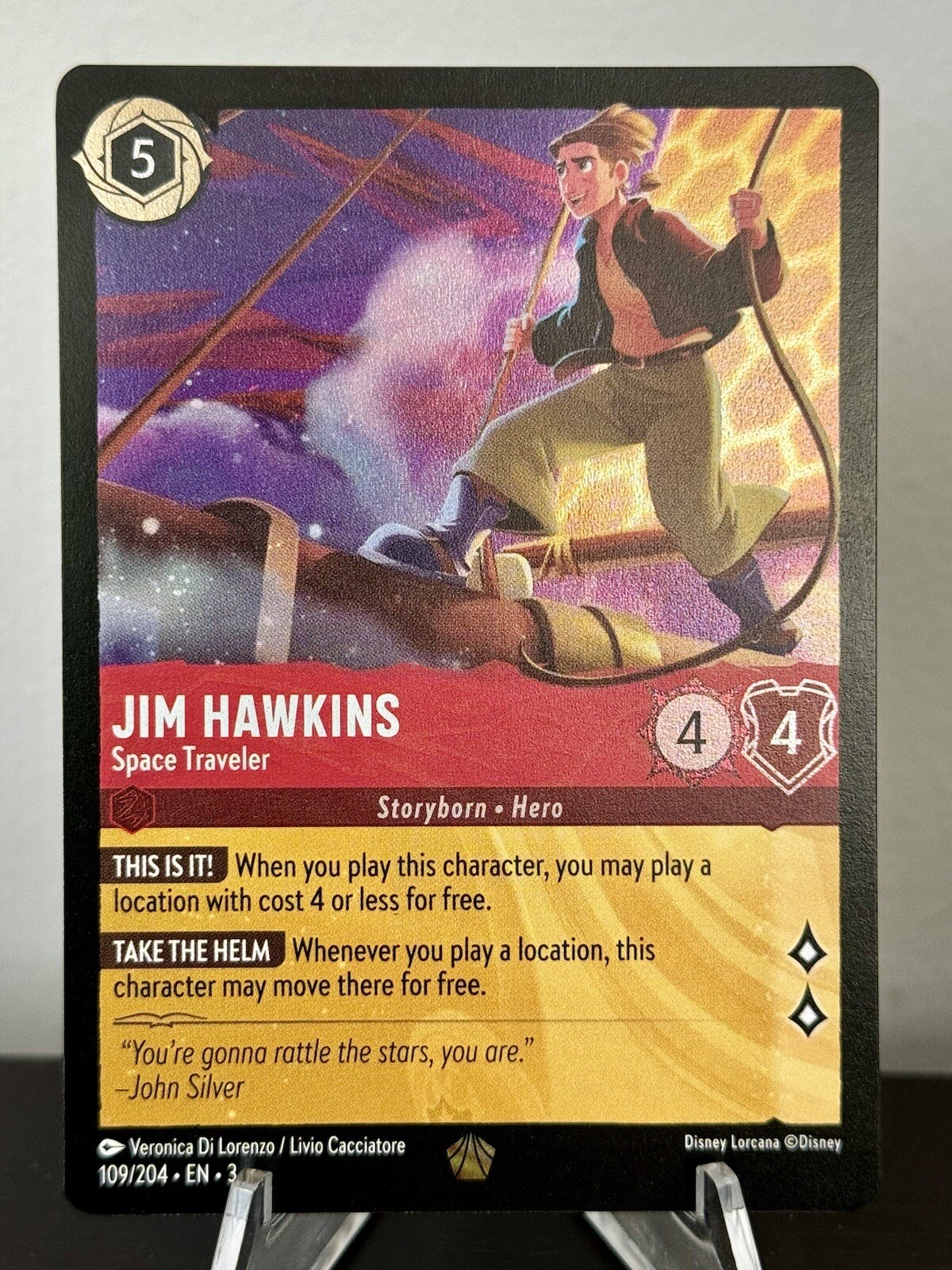 Jim Hawkins 109/204 Legendary COLD FOIL Disney Lorcana – Into the Inklands NM
