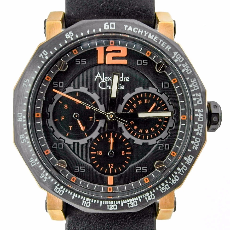 Alexandre Christie 6373BF Women's Sport Wrist Watch 37mm VX3J Case Leather Strap - Image 4 of 4