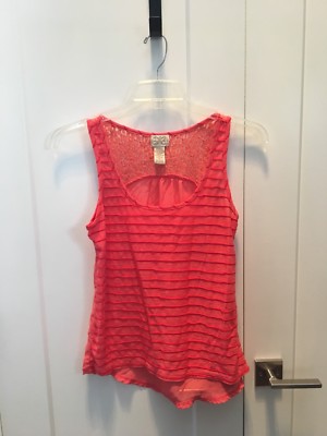 Eyelash Couture Blouse Top Color Coral Size Small