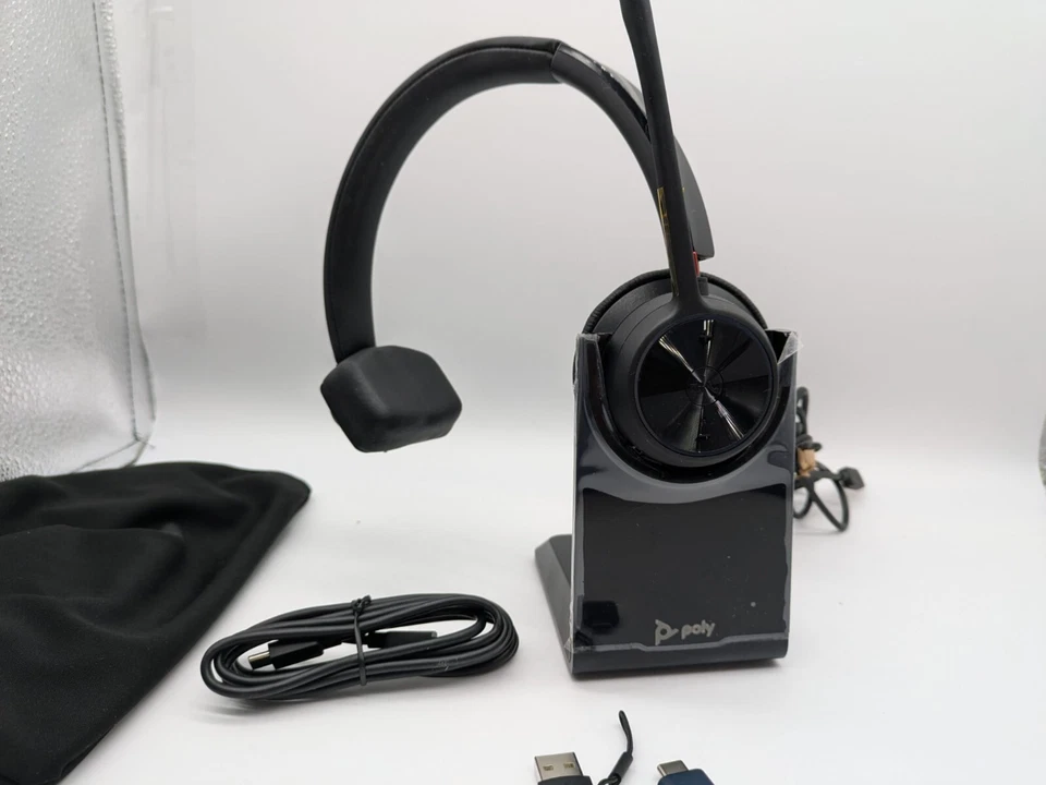 (B) Plantronics Poly HP – schnurloses Voyager 4310 UC-Headset mit Ladestation - Bild 4 von 4