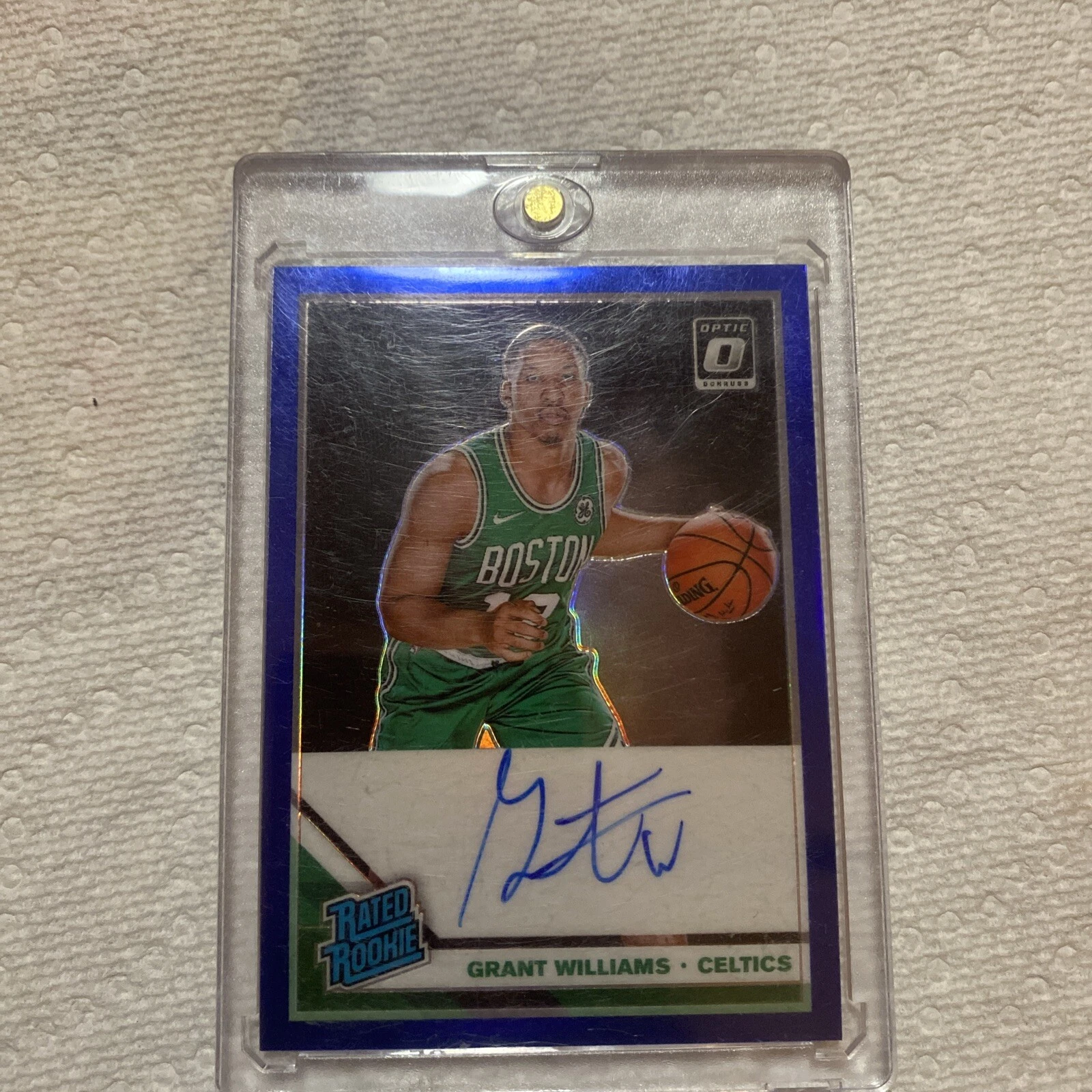 2019-20 Panini Donruss Optic RC Grant Williams Rated Rookie Auto Blue 02/49