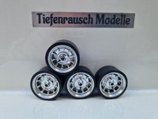 1:18 Chrom Old School Echt Alu Felgen Audi VW Mercedes Opel BMW Tuning