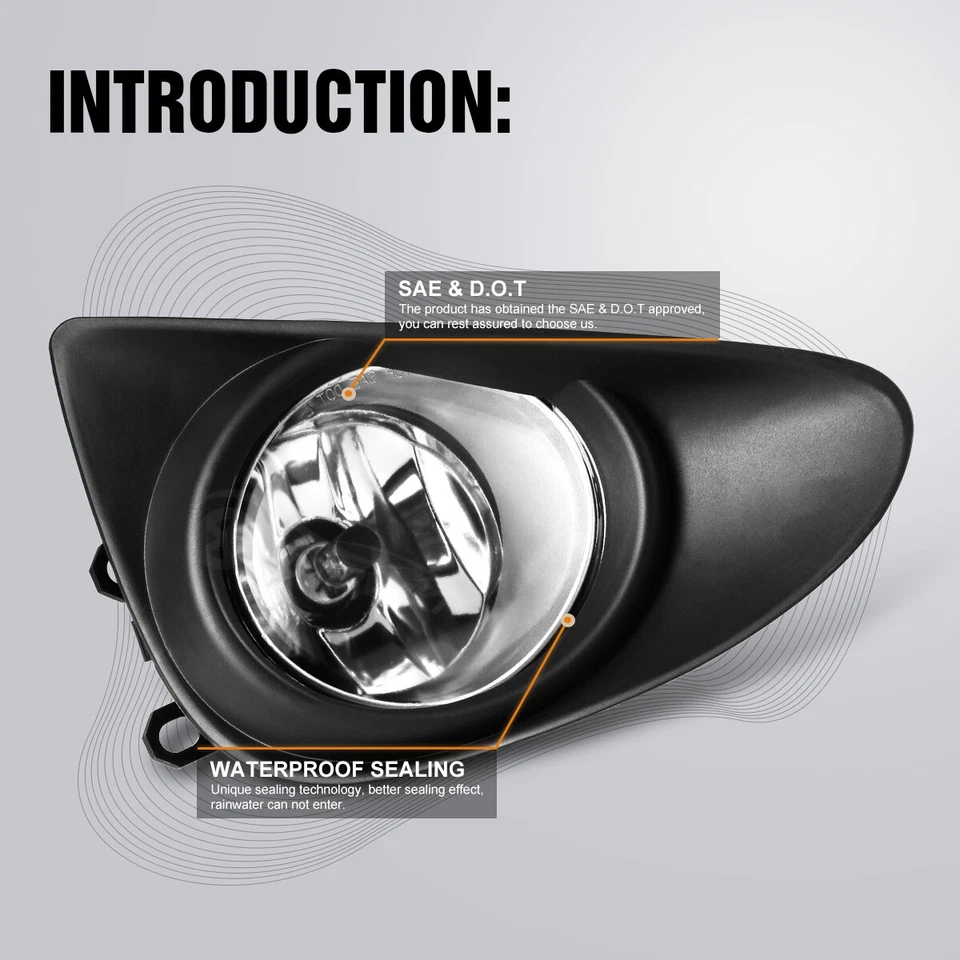 Se adapta a Toyota Yaris 2012 2013 2014 luces antiniebla lentes transparentes 1 par de lámparas  Foto 4 de 4