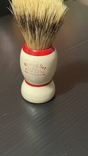 Vintage Shaving Brush Marked Strong Set in Rubber USA Excellent
