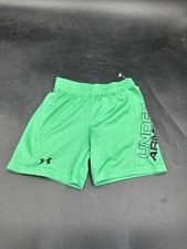 Boy UNDER ARMOUR Size 2T Athletic Shorts Green Logo Pull On Elastic Waist
