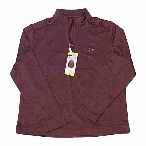 Greg Norman Heather Red ML75 Performance Stretch 1/4 Zip Pullover Small