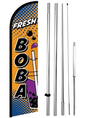 LIQUOR - Windless Swooper Flag Kit 15' Feather Banner Sign bq-h