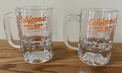 Set Vintage CALIFORNIA BRAND ROOT BEER SCHNAPPS Mugs 8 oz. (2)