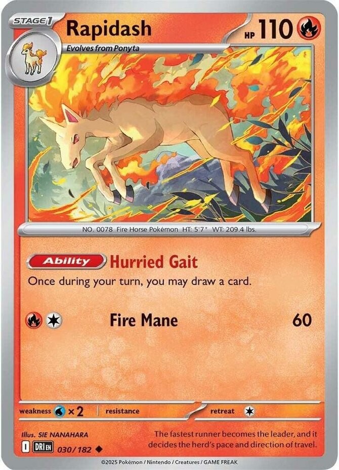 Pokemon Rapidash - 030/182 - Uncommon NM-Mint Destined Rivals
