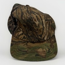 Vintage Camo Trucker Hat 6 Panel Blank Hunting Camouflage USA Made