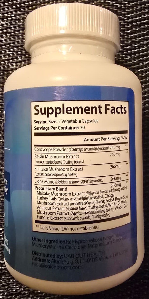 ColonBroom Mushroom Complex Powerful Mushroom Blend with Cordyceps Reishi Shi...