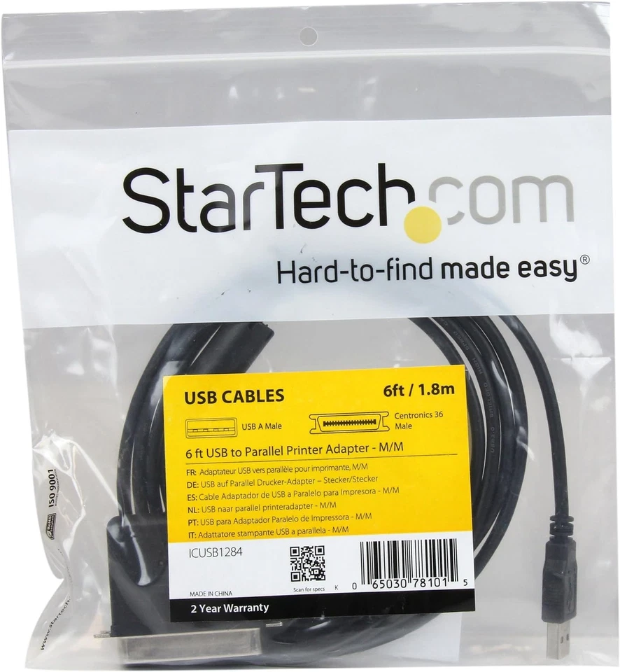 StarTech.com 6 ft. (1.8 m) USB to Parallel Port Adapter - IEEE-1284 - Male/Male  - Image 4 of 4