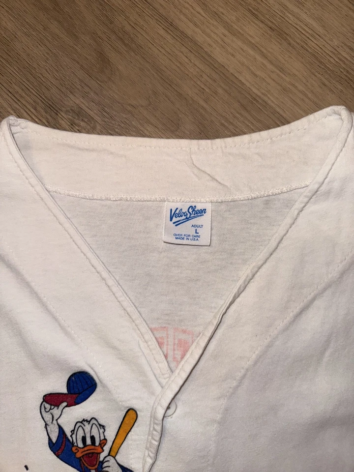 Camiseta de béisbol grande vintage de Disney para hombre con botones Washington Mickey Goofy Foto 4 de 4