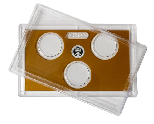 Empty Plastic Lens with Brown Insert Holds 3 small dollars