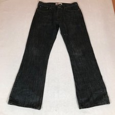 Levi's 527 Low Boot Cut Distressed Paint Splatter Dark Wash Cotton Jeans 33x32