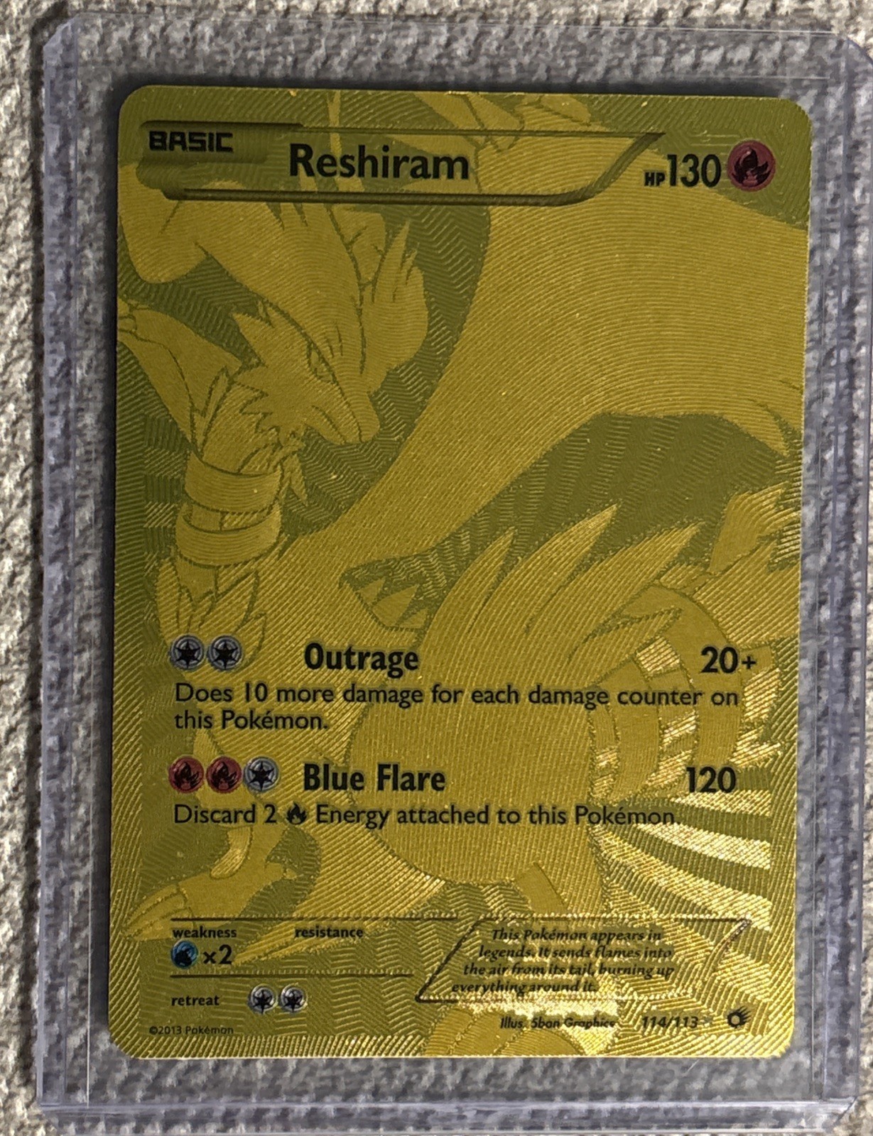 Reshiram #114/113 Pokemon Legendary Treasures LP / MP Gold
