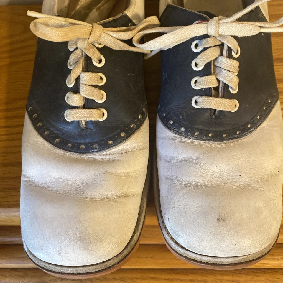 Винтажные синие и белые седельные туфли 1950-х размер 8 женские - Изображение 2 из 4