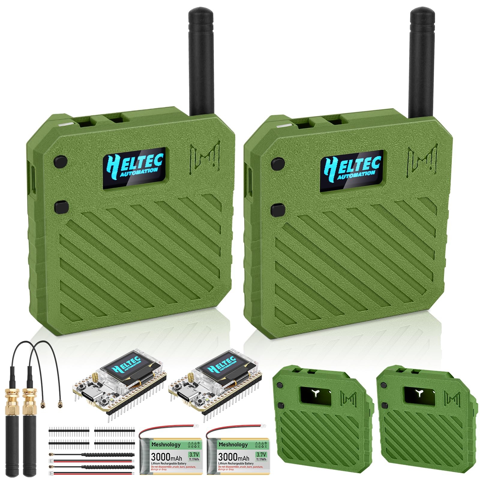 Confezione da 2 schede di sviluppo ESP32 LoRa V3 + batteria da 3,7 V 3000 mAh + 