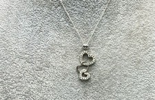 Sterling Silver, Crystals Triple Heart Pendant Necklace