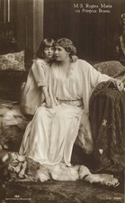 romania, Queen Marie and Princess Ileana (1910s) RPPC Postcard (2)