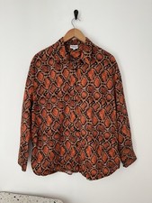 Somerset Alice Temperley 12 14 Orange Snake Reptile Print Shirt Blouse