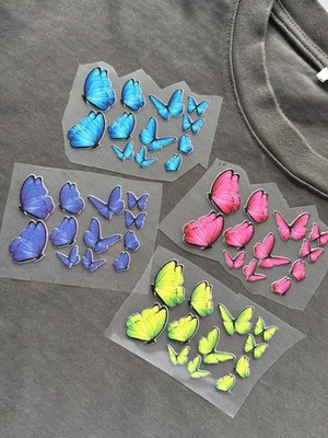 DIY Small Butterflies Vinyl Patches für Custom Sneaker und Kleidung (Iron on,DIY