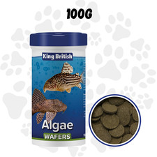 King British Algae Wafers 100g - Spirulina Sinking Food for Catfish & Plecos