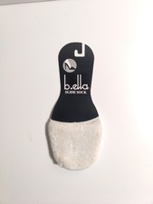 B.ella -women's slide socks - white - viscose blend - Made in USA **F9**